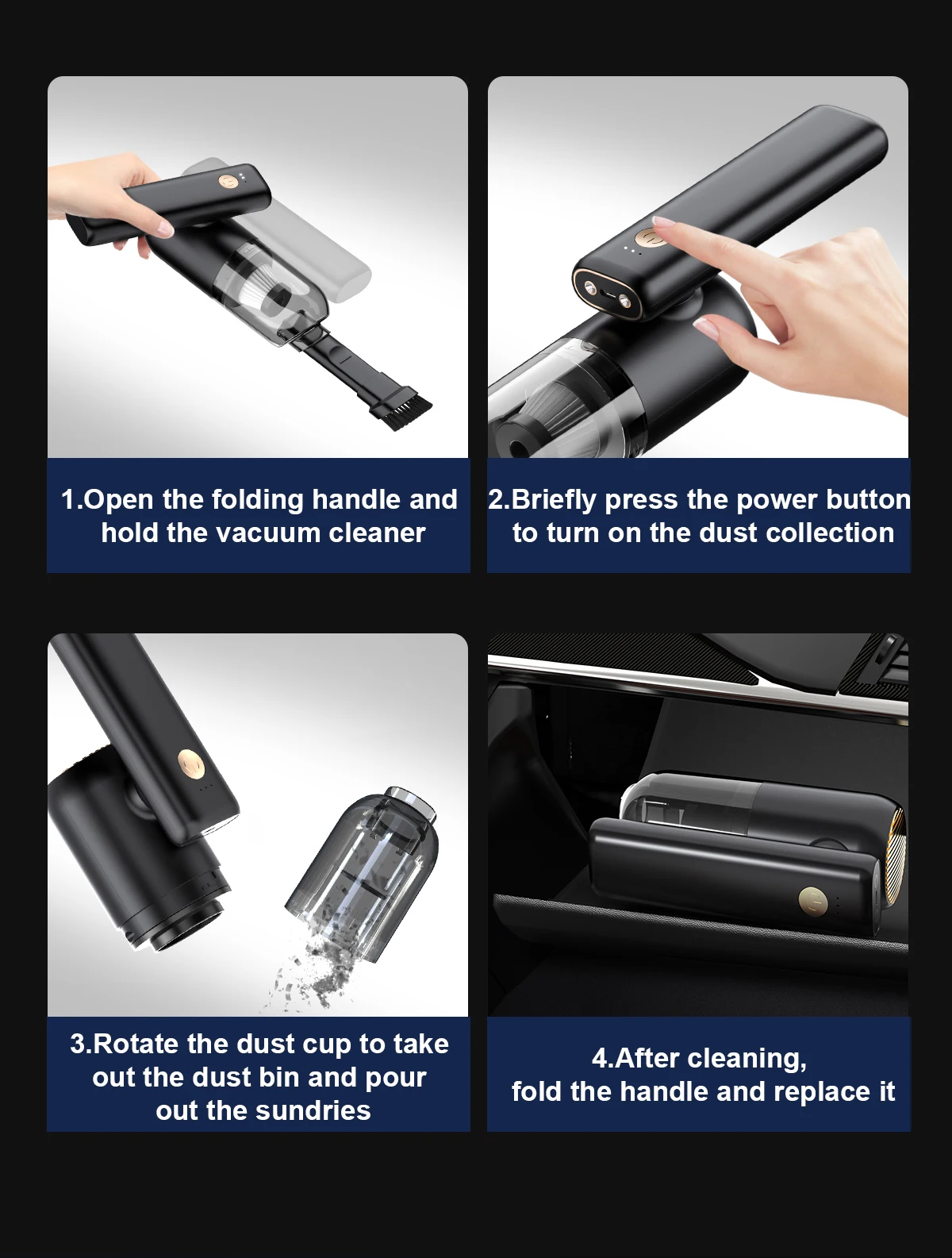 2022 Hot Sales Mini Cordless Handheld Suitable Home And Portable Car Vacuum Cleaner