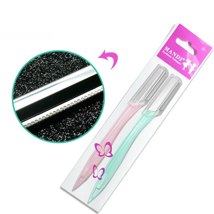 Professional Safety  Women Portable Plastic Stainless Steel Blade Shaping Eyebrow Knife
