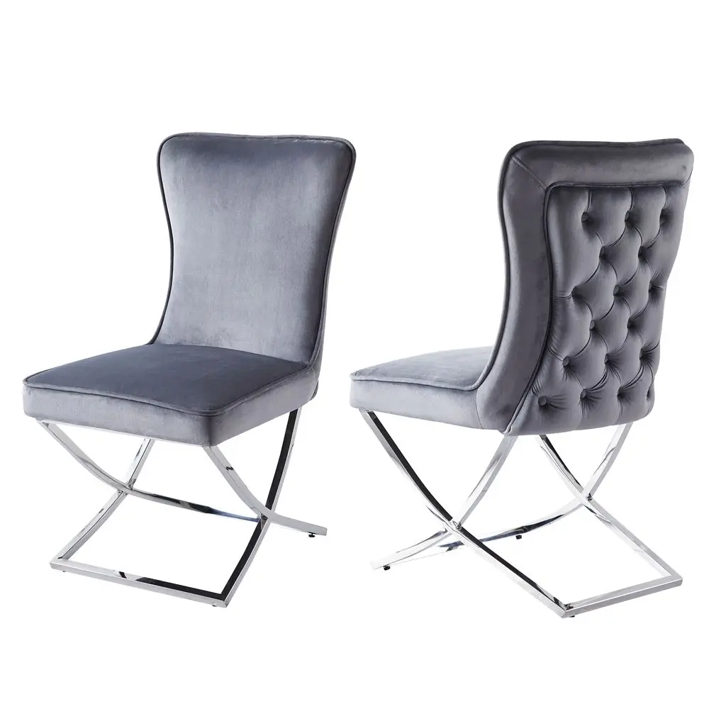 Wholesale Modern Living Room Furniture Luxury Lounge Accent Chair Velvet Dining Chairs With Buttons