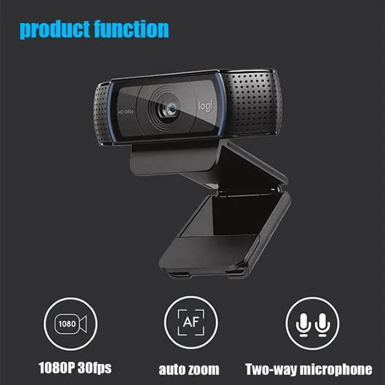 High Quality C920e Webcam 1080P Smart Camera with Two-way Microphone