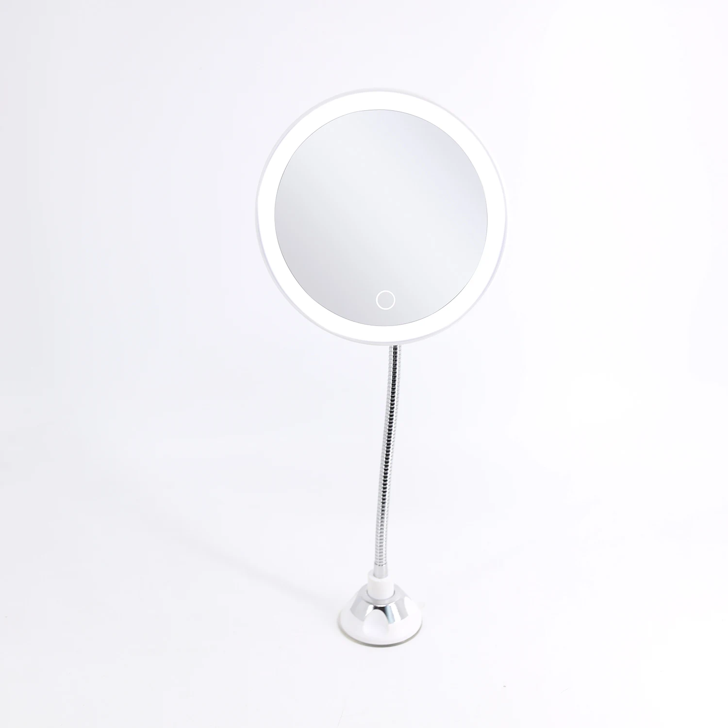 Long-lasting LED Light Ring 360 Degree Rotation 1x 10x Magnification Bathroom Mirror with Super Suction