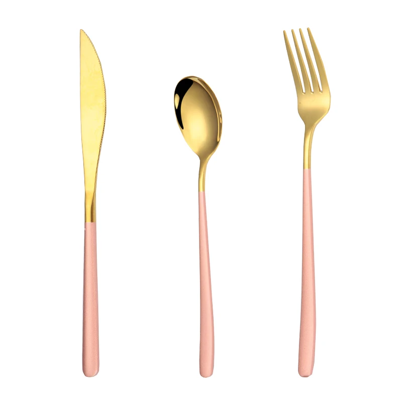 Japanese Outdoor Spoon Fork with Chopsticks,3 in 1 pink Travel Cutlery for Students