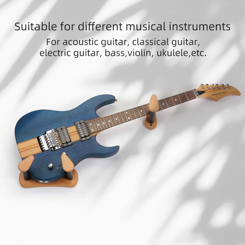 Split Type Solid Beech Wood Guitar Hanger Guitar Wall Mount Bracket Holder