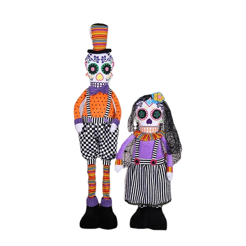 High Quality Halloween Doll Decorations Dia de Muertos Festivals Dia de Spirit Skeleton Face Stuffed Dolls