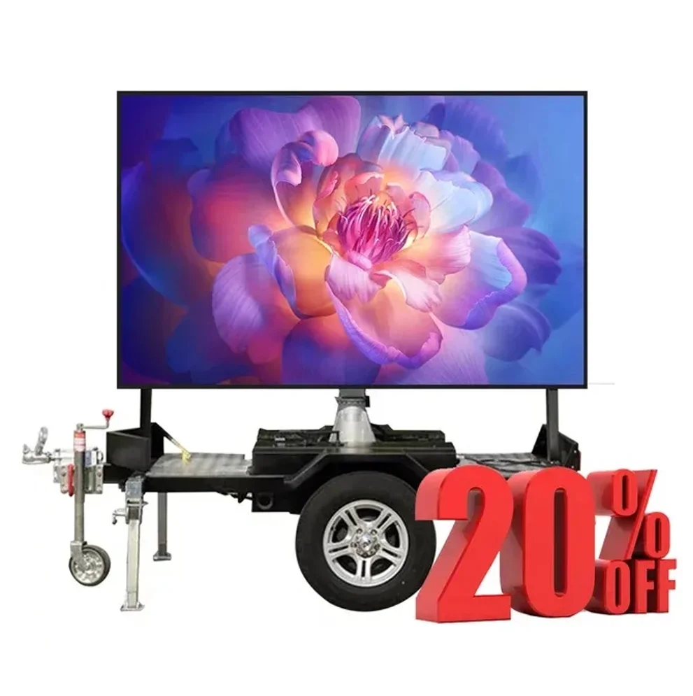Moved outdoor led display screen Waterproof solar trial LED display mobile trailer led for Outdoor highway trail