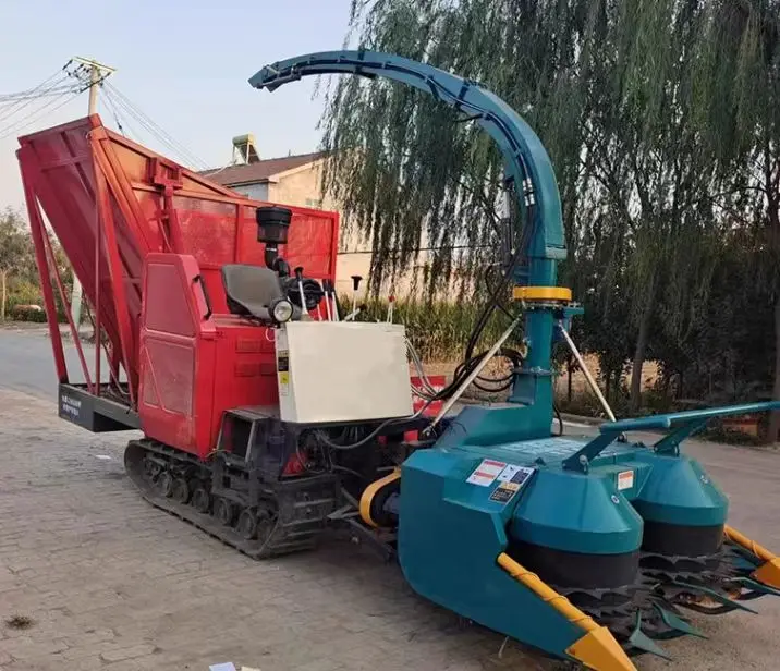 Single row silage forage harvester / Crawler type  straw feed harvester / Cotton stalk shredder cutting machine
