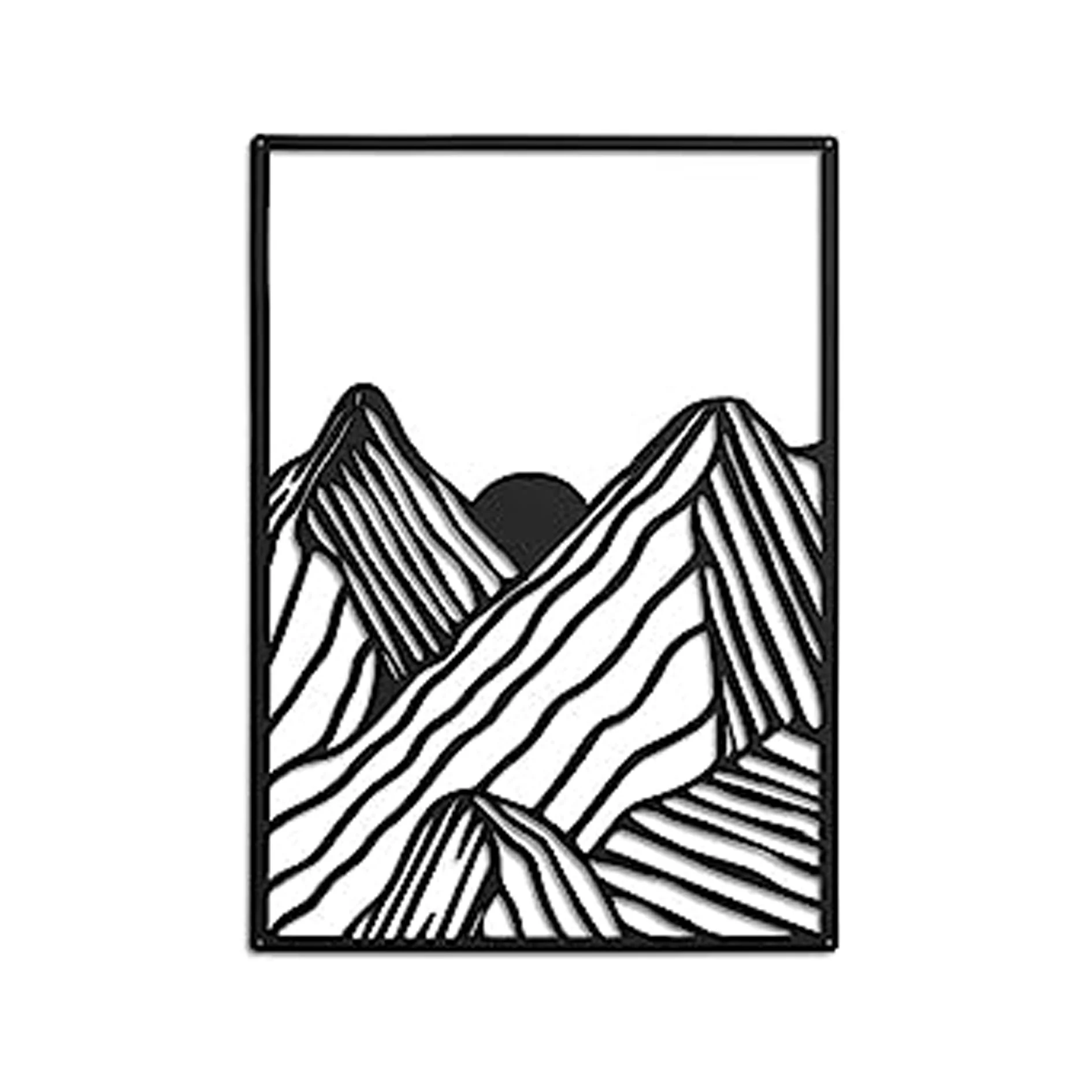 Mountain Shape Wall Art Decor Abstract Minimalist Rustic Nature Gold Original Design Abstract Art Metal Wall Arts