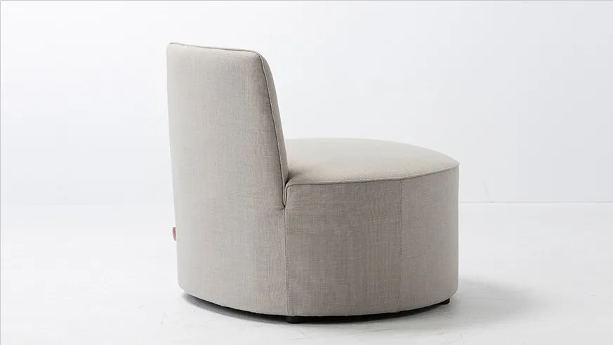 European Style Upholstered Round Fabric Sofa Barrel Chair Lazy Sofa Floor Chair
