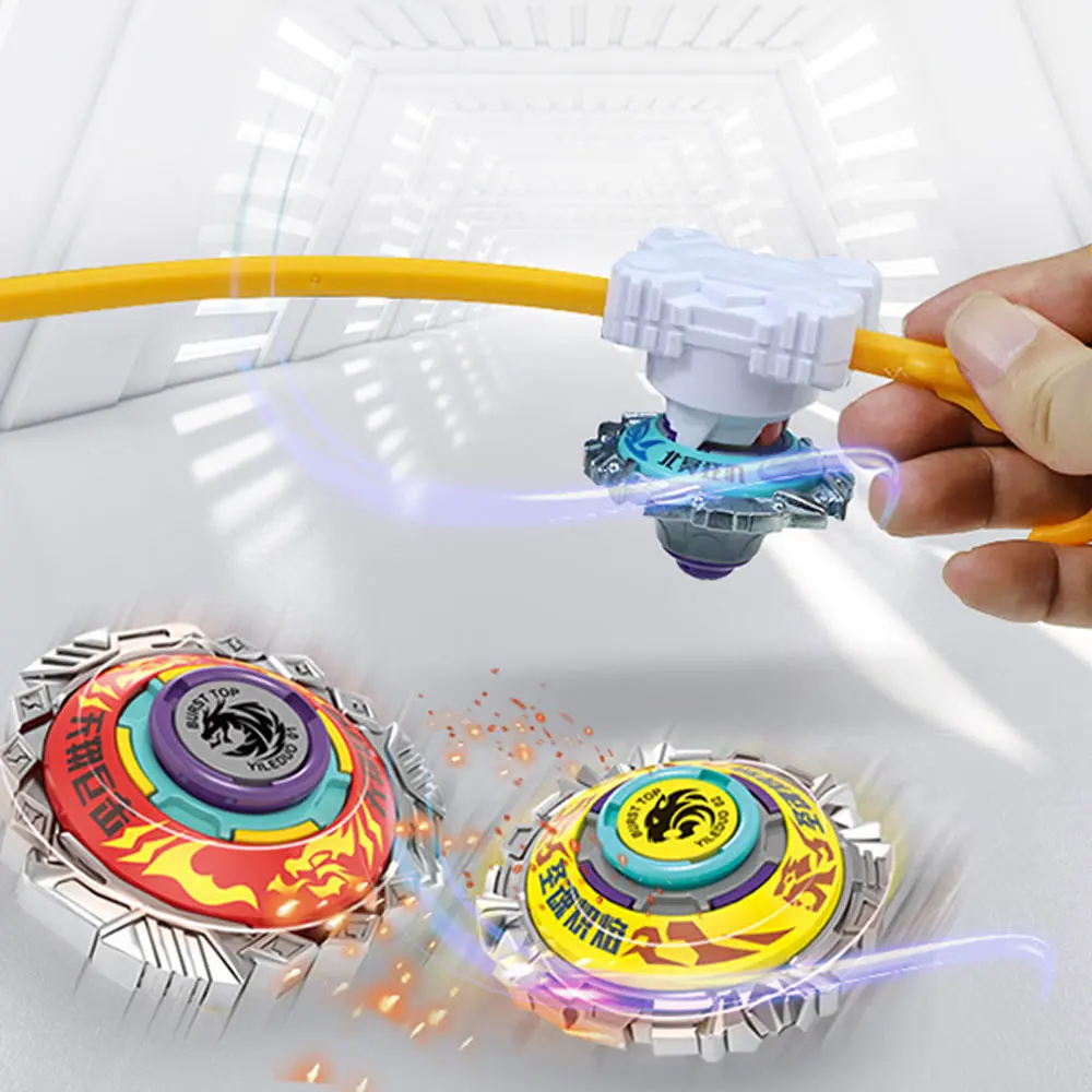 Battling burst gyro toy set spinning tops with launchers and grip starter combat for boys ages 6+