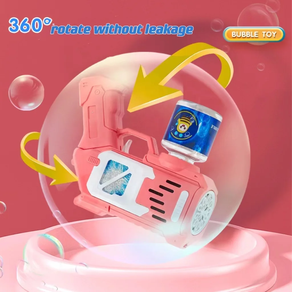 top seller summer kids toys bubble gun machine with light toys kids bubble gun for kids and adults playing
