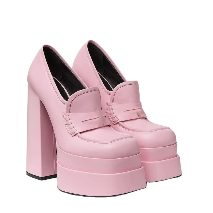 2022 New Spring Women Designer Shoes Intrico Platform Loafers Shoes High Thick Heel Famous Brands Ladies Pumps High Quality