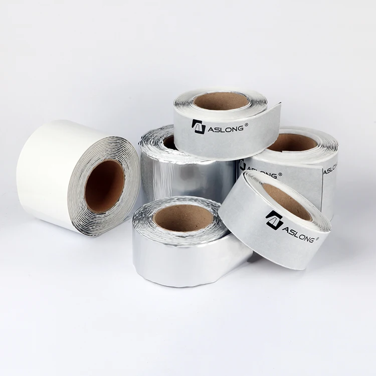 Manufacturer aluminum foil butyl tape waterproof coil anti-high temperature self-adhesive color steel roof wall material leak