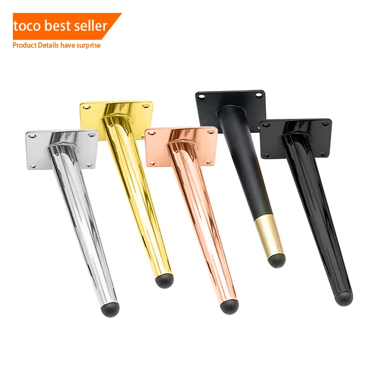 toco cheap Factory price Black gold Stainless Steel Table Foot tapered sofa metal legs modern furniture living room chairs