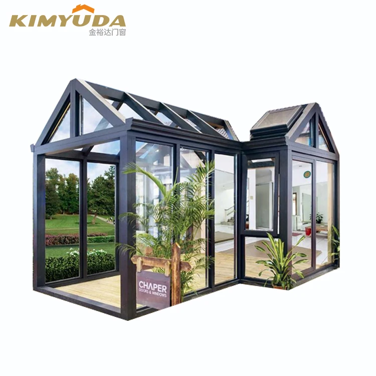 Patio Enclosure Aluminium Sunrooms Gazebo Glass Garden Greenhouse Flat Roof Inclined Sun Room