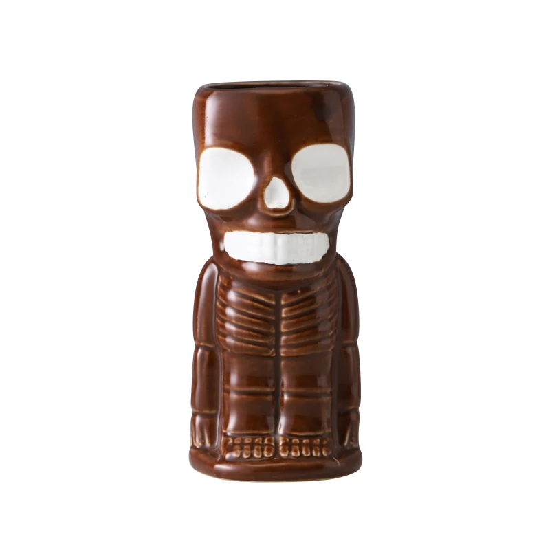 Ceramic Tiki Mugs Tiki mugs cocktail set  - large ceramic tiki tumblers - cute exotic cocktail glasses - funny ceramic cups