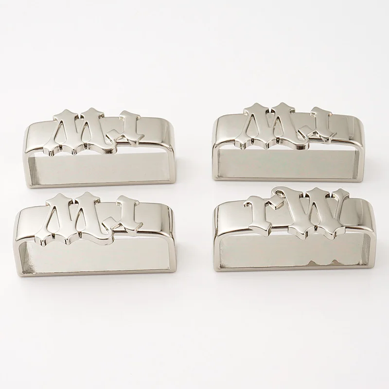 Custom Belts Keeper Loop Nickel Belt Loop Buckle Silver Metal Keeper Strap Buckle for Belt DIY Leather Craft