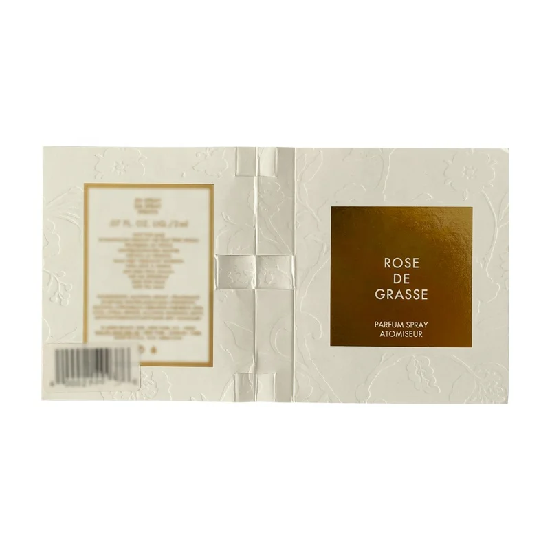 Chinese Supplier Small Perfume Sample Holding Paper Card Manufacturer Printing Tubular Perfume Tube Packaging Cardboard Card