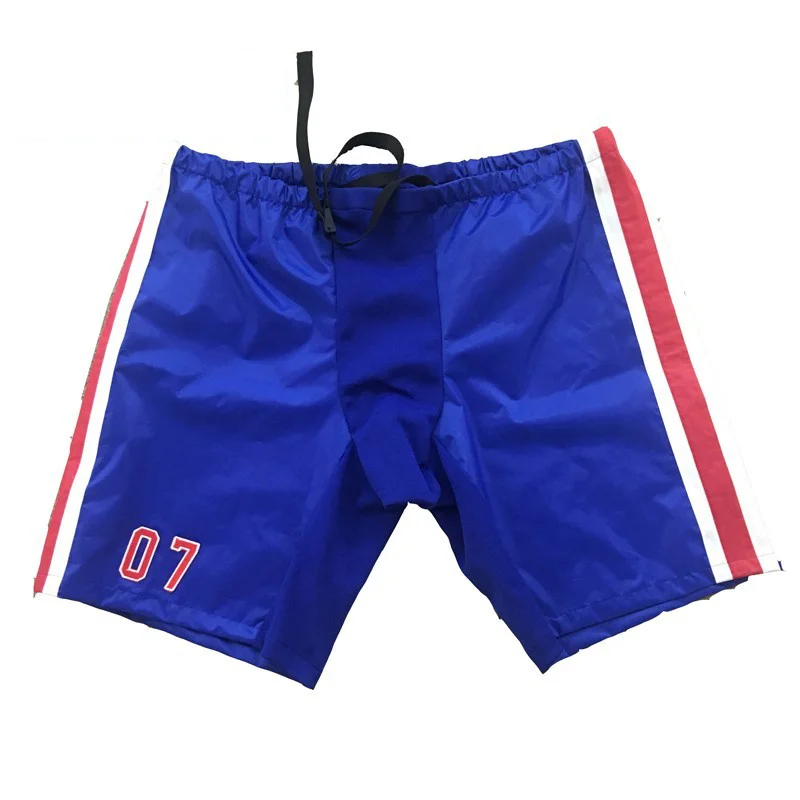 OEM wholesale embroidery custom hockey pants shell tackle twill polyester ice hockey shorts personalized hockey pants covers
