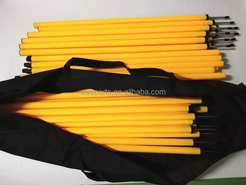 Customized sports coaching Football Basketball soccer adjustable Speed Agility Training salom Poles set  with carry  bag