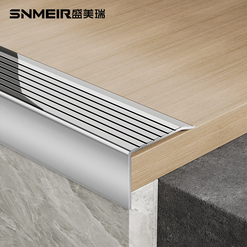 Foshan Factory Hot Sale Stainless Steel Stair Strip Nosing Strips For Stairs Easy Installation OEM Anti Slip Stair Nosing