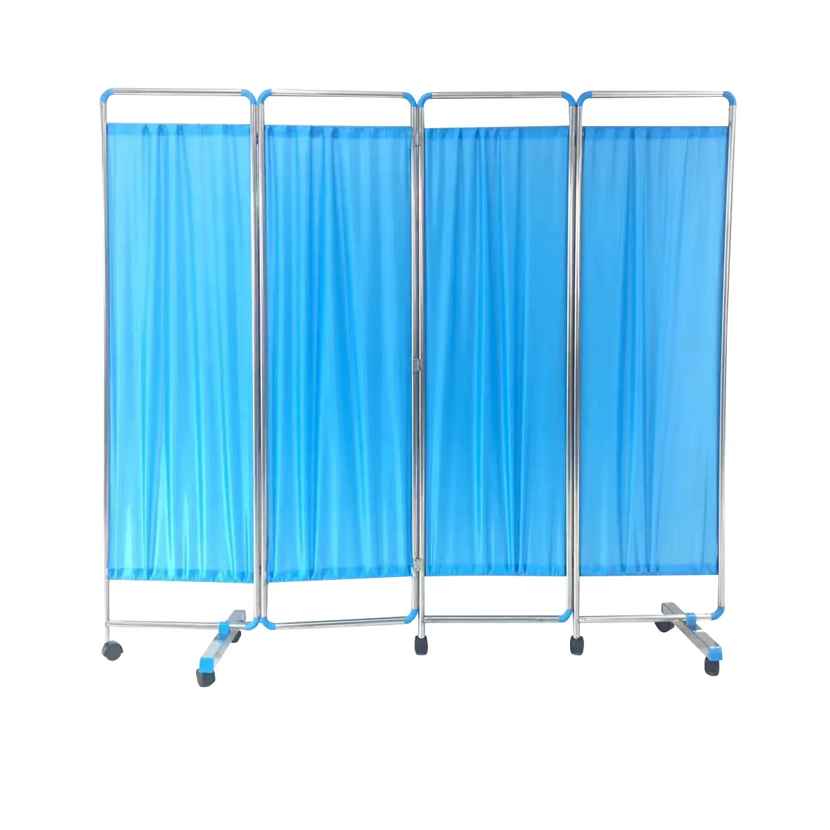 Movable Foldable Hospital Stainless Steel Ward Screen Hospital 4 folds medical folding screen