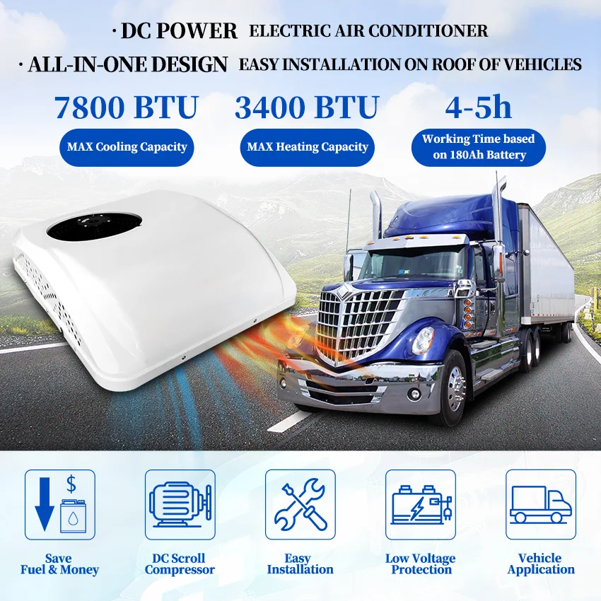 12/24 volt dc air conditioner 12v/24v heating and air conditioning systems parking air condition electric ac for truck/car/rv