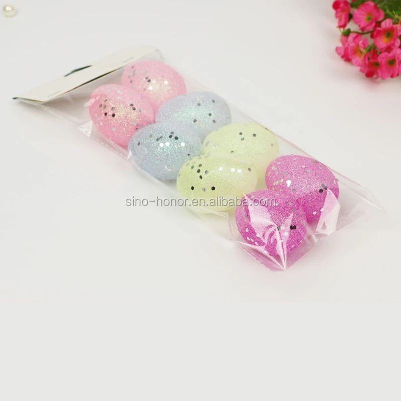 6.2*4.2cm plastic easter eggs for sale small egg cute glitter egg