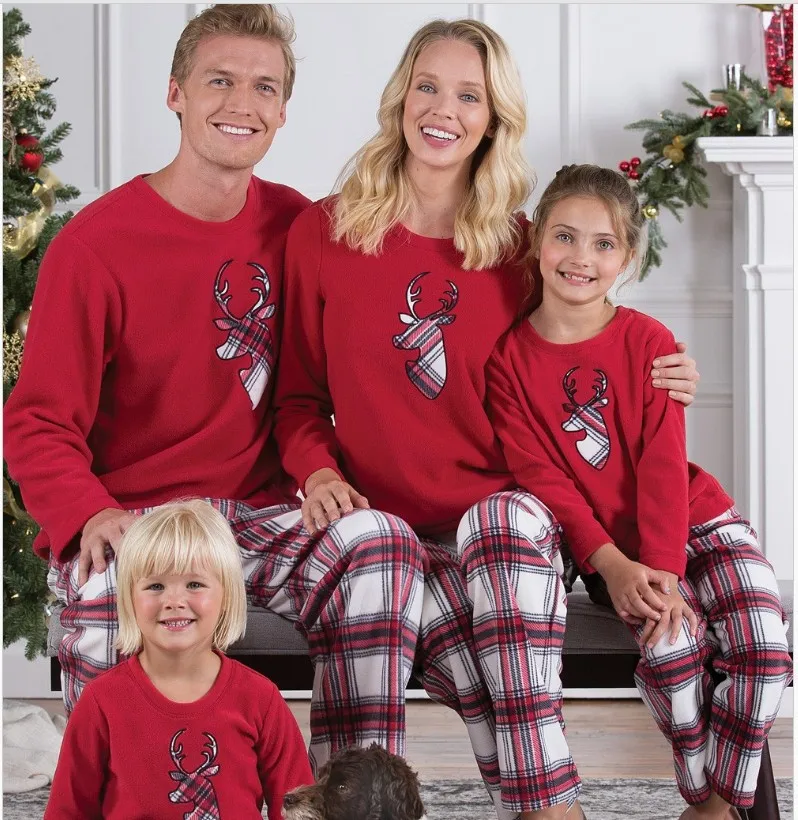 Christmas Pajamas Family 2021 New Year Pijama Mujer Invierno Dad Mom Boy And Girls Christmas Outfit For Family