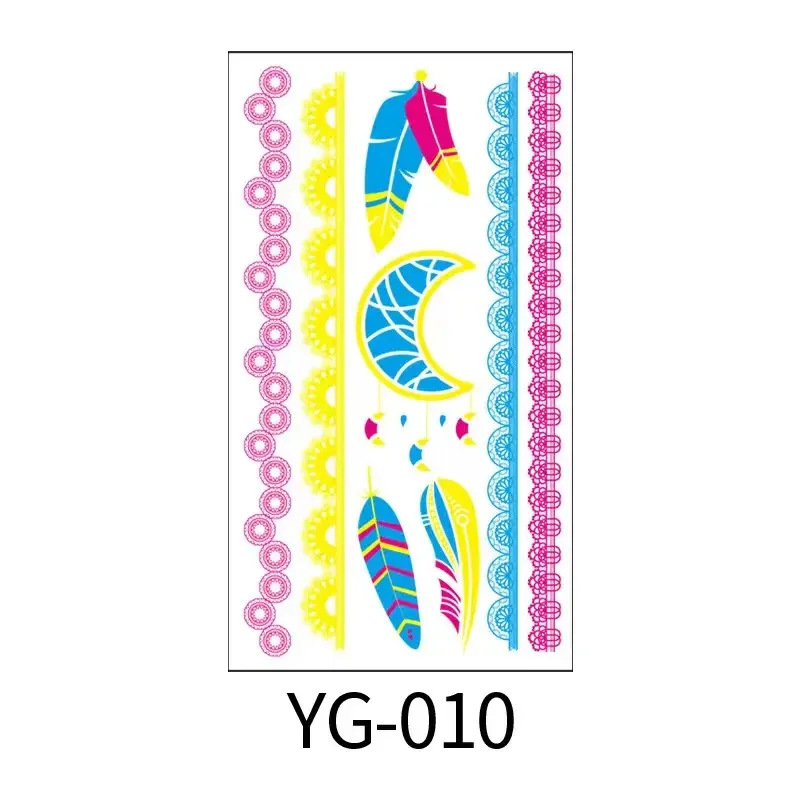 Water Transfer Glow Luminous Fluorescent Naughty Girl Body Temporal Temporary UV Sexy Neon Tattoo Stickers