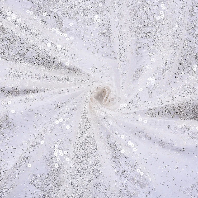 Exquisite all over white flower craft material 2022 new arrival design ball gown luxury beaded lace fabric for clothing