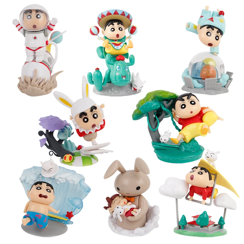 High Quality Anime Crayon Shin-chan Collection PVC Model Action Figure Animation Cute Doll Toys