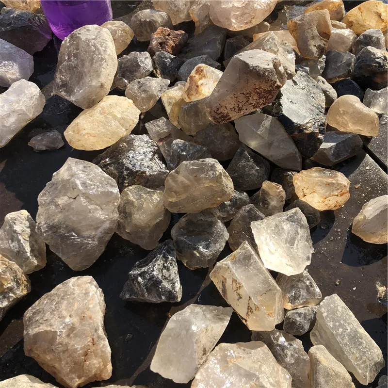 Natural rock smoky crystal quartz rough stone pieces raw crystal quartz