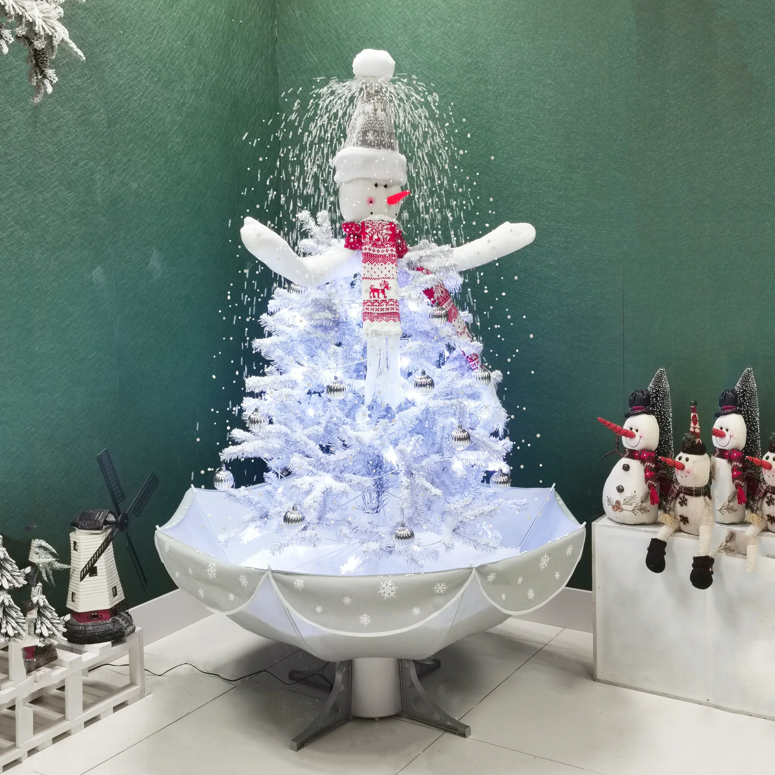 2023 newest Snowing Decorative light up snowman on the Christmas tree