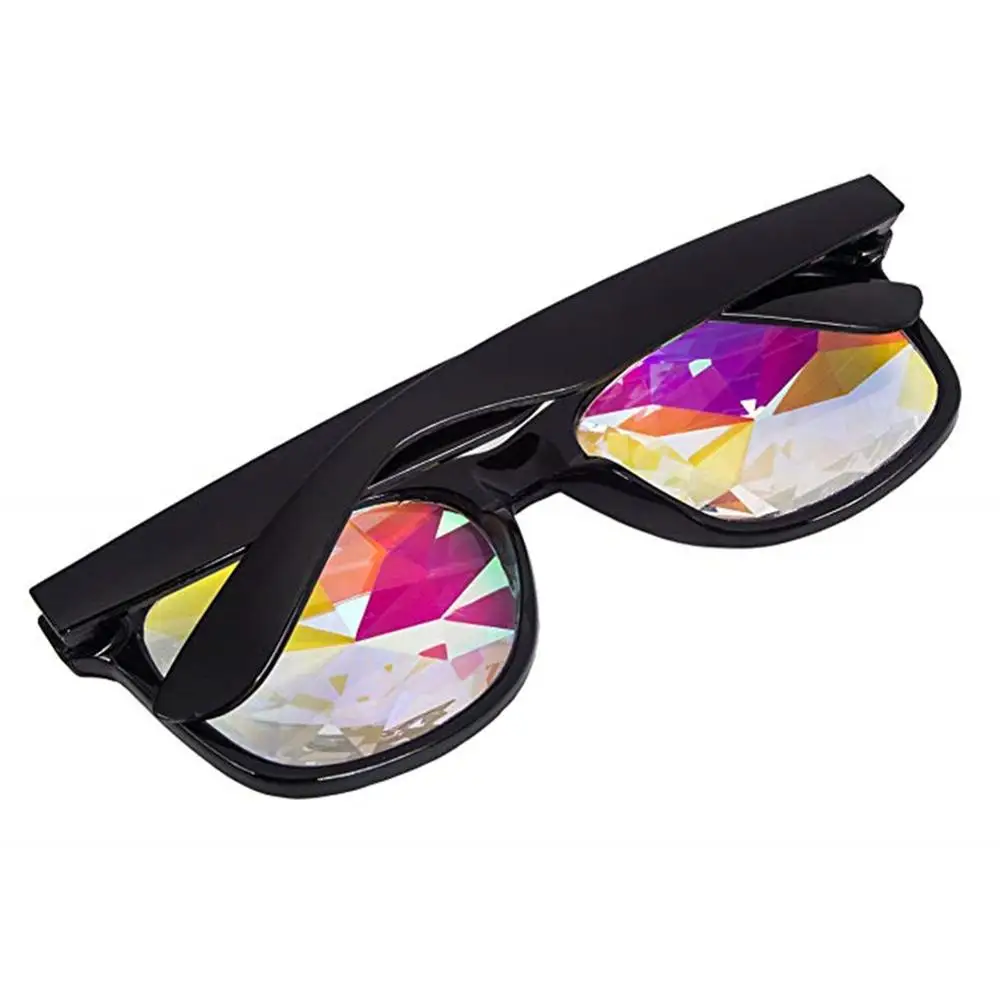 Festivals Kaleidoscope Rainbow Sunglasses, Prism Sunglasses Crystal Lenses Rave Festival Party EDM Sunglasses