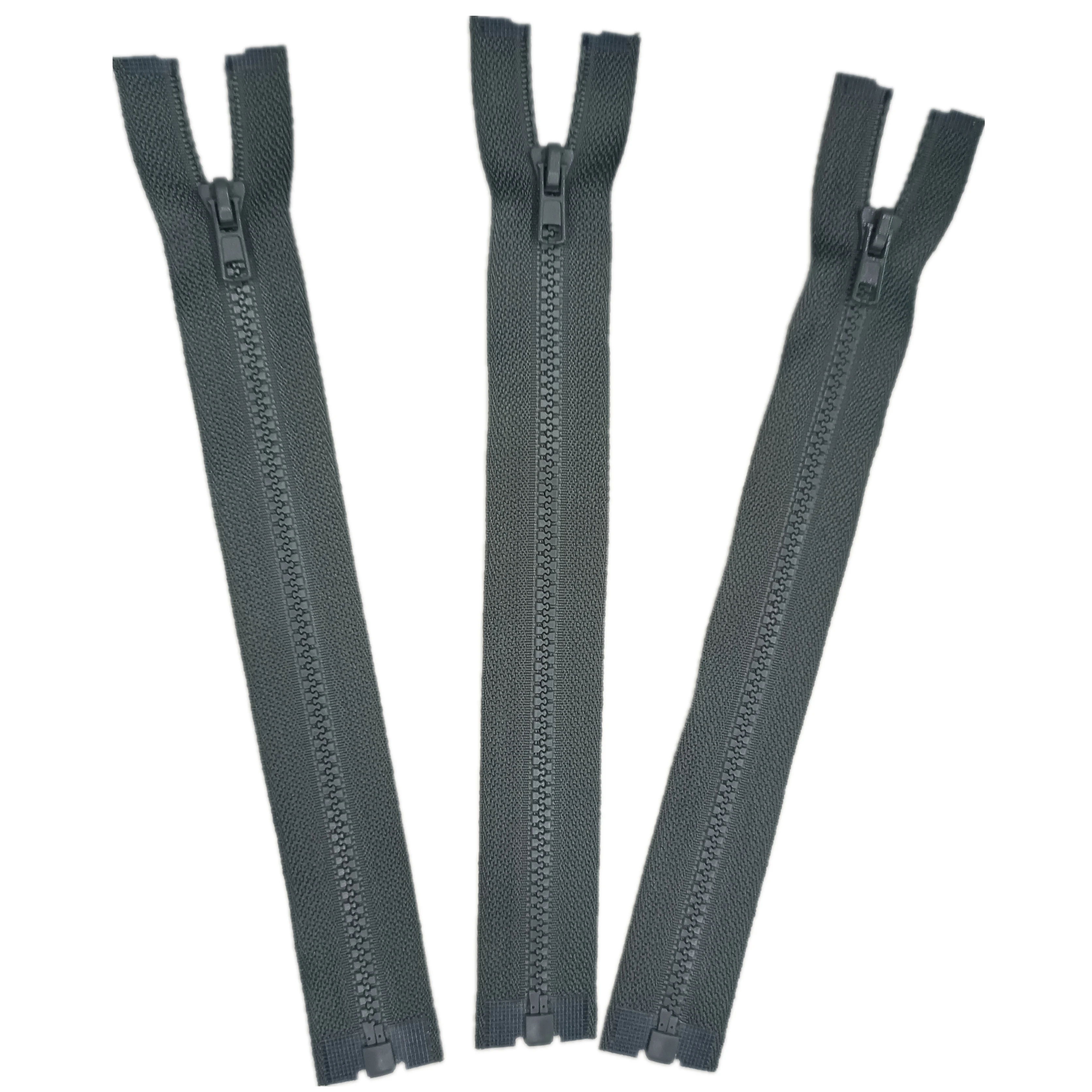 Brown green custom Zip No3 Plastic Open end zippers with sliders for clothing