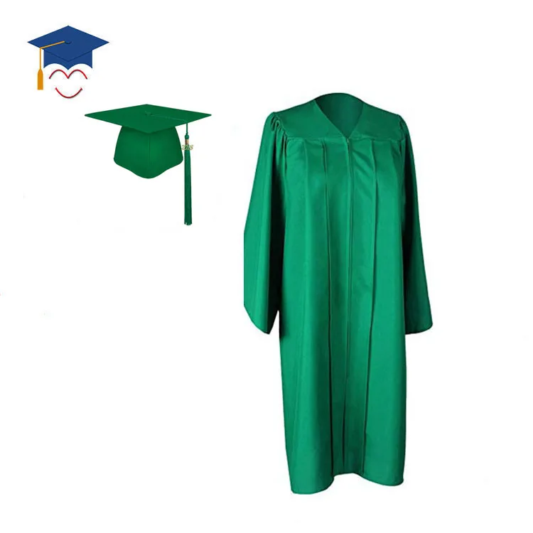 2021 Hotsale Matte Emerald Bachelor Academic Graduation Gown Cap And Tassel