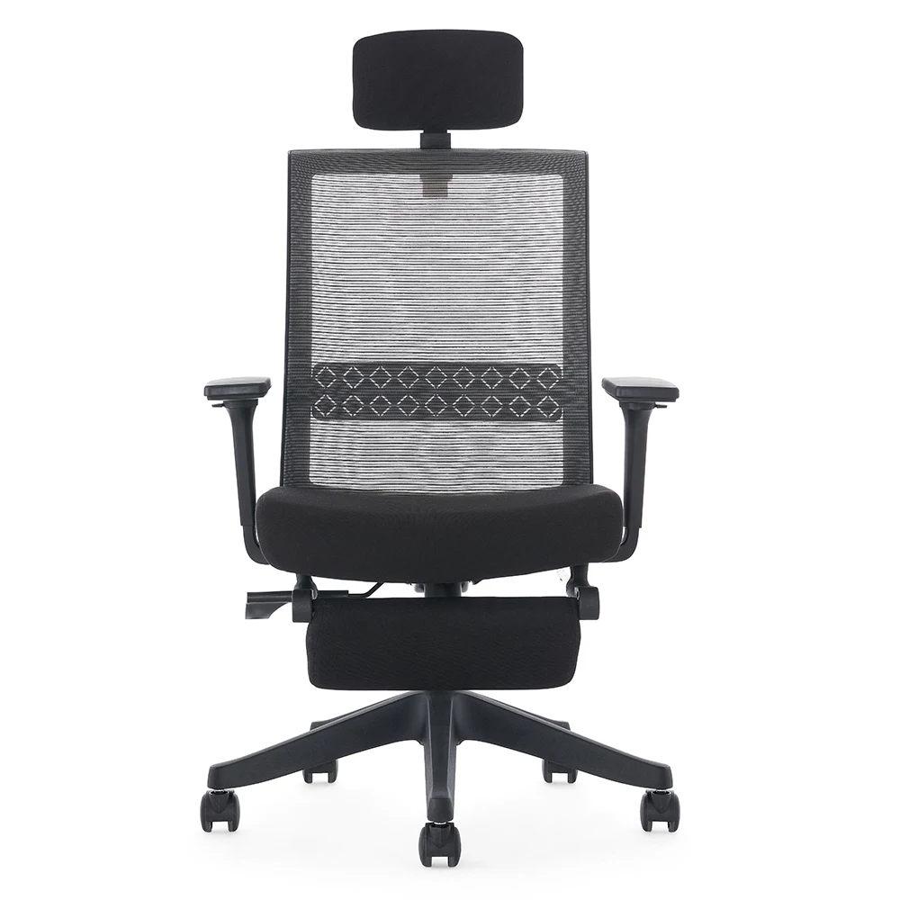 Support OEM ODM Service Adjustable Height Armrest Nylon Base High Back Fabric Office Wheel Chair With Pillow