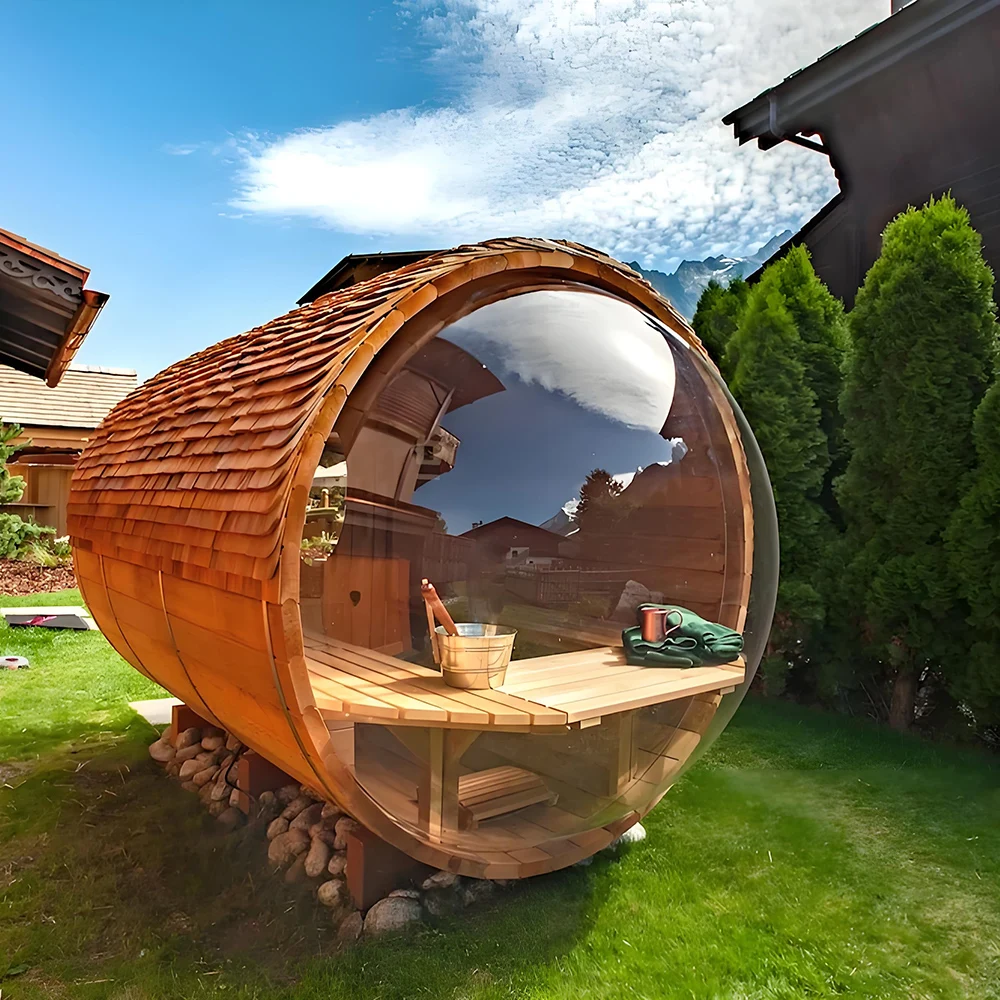 Sauna manufacturers sell wooden outdoor steam sauna barrels sauna wood