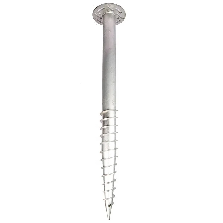 Galvanized flag pole ground helical screw pile pole square head earth anchor