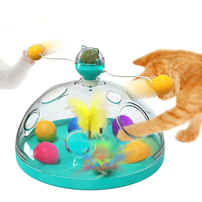 New Pet Supplies Manufacturer Wholesale Company Tease Cat Stick Hundred Treasure Box Cat Windmill Mint Ball Toys