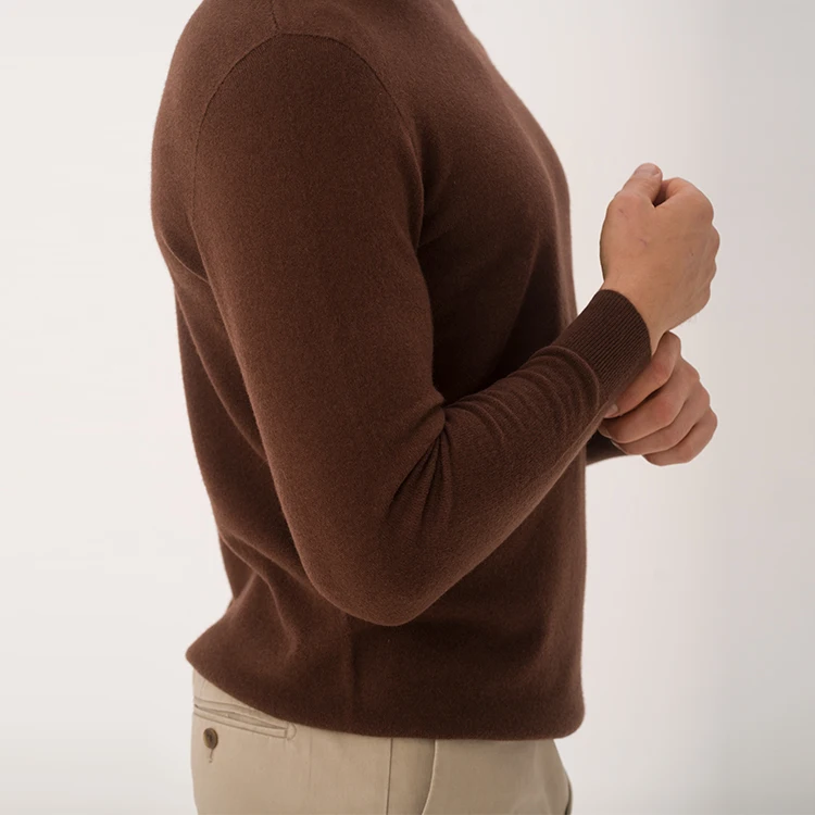 2023 Factory Price Fashion Simple Wholesale Knitted Solid Turtleneck Luxury 100 % Cashmere Sweater Men
