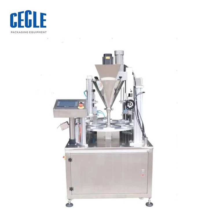 Automatic nespresso/k-cup coffee filling sealing machine , yogurt cup packing machine, hummus filling and sealing machine