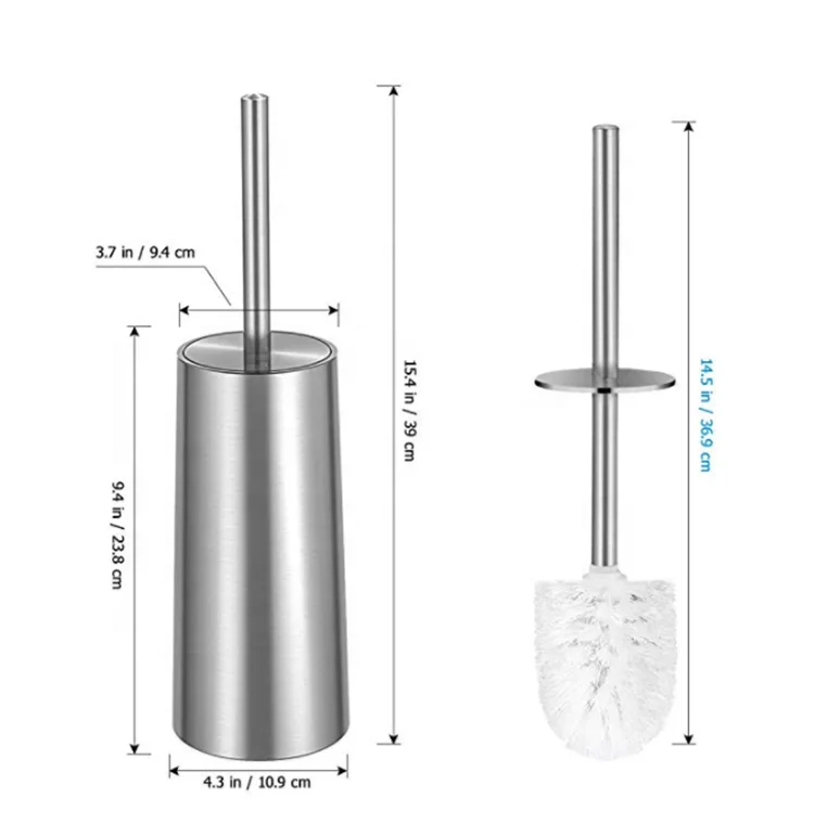 Hotsale Bathroom Accessories Bristle Toilet Brush with a stainless steel holder