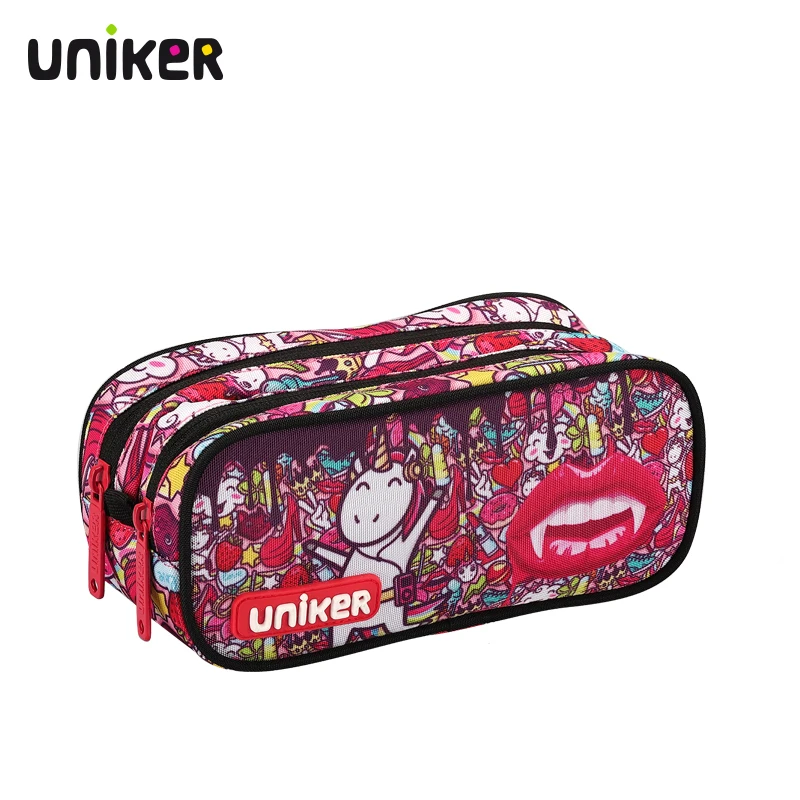 UNIKER Big Pencil Zipper Case Unicorn Pencil Case Kids Big Capacity Pencil Pen Case