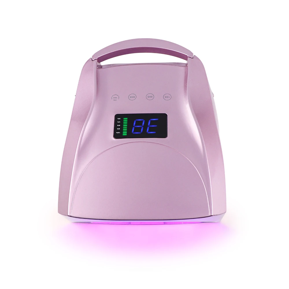 2023 New Design 96W Pink Light Cordless Pro Cure LED UV Nail Lamp Professional Rechargeable Nail Dryer