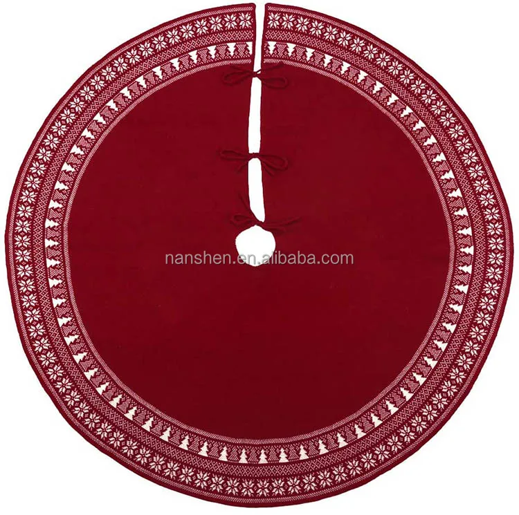 
Christmas Tree Skirt 48 Inch Xmas Holiday Party Supplies Large Tree Mat Decor for Indoor Outdoor 