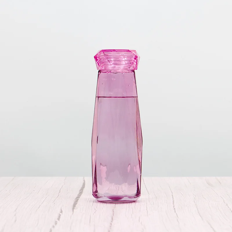 Crystal Infused Gem Water Bottle Wellness Glass water bottle wholesale Coloured stone glass water bottle