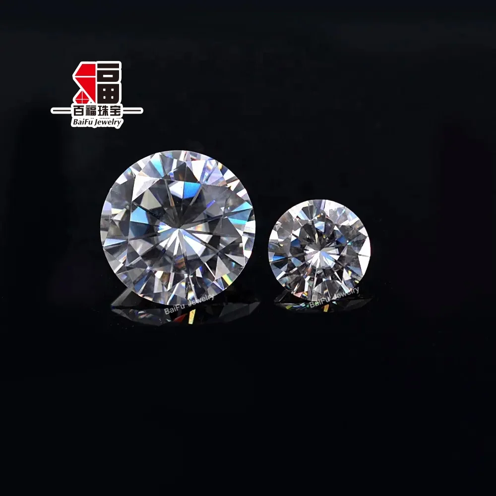 Baifu Jewelry Hearts and Arrows star cut DEF round loose 3ct moissanite