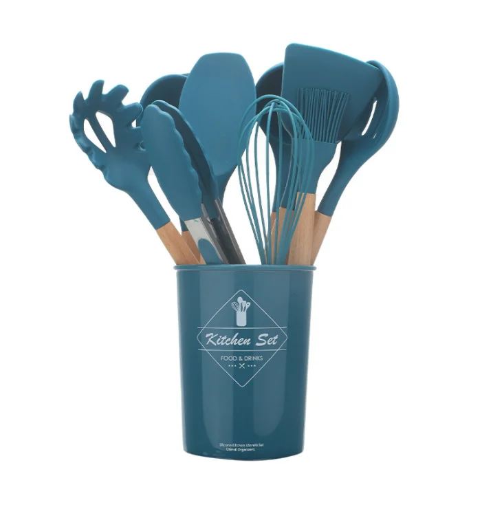 
Good Quality Durable Silicon Cooking Tools Kitchenware Spoon Spatula Set 