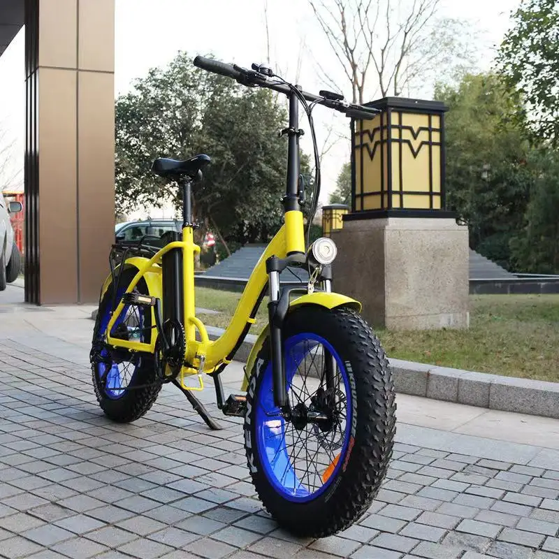 snow folding electric bicycle rear hub motor folded e bike 20inch 7 speed fat type electric bike china